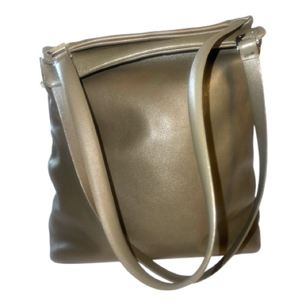 Furla Olive Green Leather Shoulder Bag Multi Zip Pockets